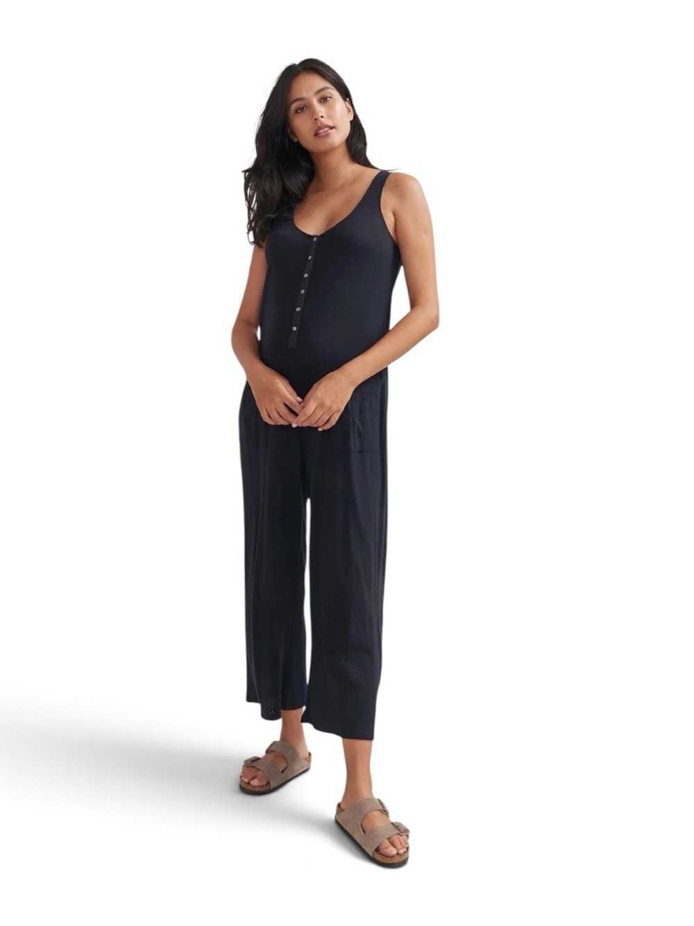 Hatch Collection 24/7 Feeding Jumpsuit maternity sleeveless cotton casual size 2